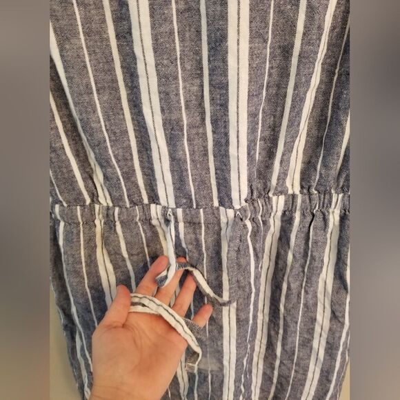 Old Navy Linen Blue Dress Size L - Picture 2 of 5